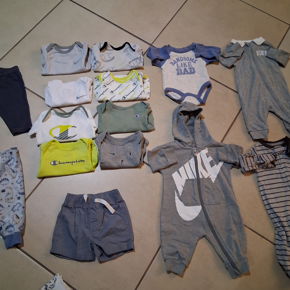 Nike Gray and White Kids One Piece